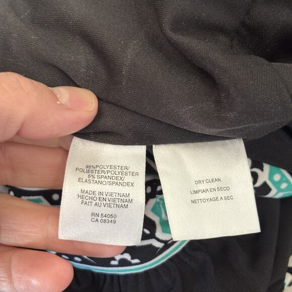 Evan Picone Dress 16 Teal Turquoise Flowy Ruched Slinky Knit Resort Cruise - Picture 10 of 11